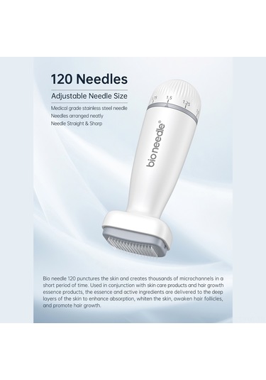 Hangfox Yüzey, Vücut Ve Saç İçin 0-2.0mm Ayarlanabilir İğne Uçlu Damga, 120 İğne, Kendi Kendine Kullanım Kolaylık, Kesin Tedavi Aleti