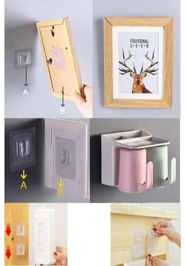 Mithra Life 5 Adet Çift Taraflı Yapışkanlı Eşya Sabitleme Askısı Mıt1107 Şeffaf