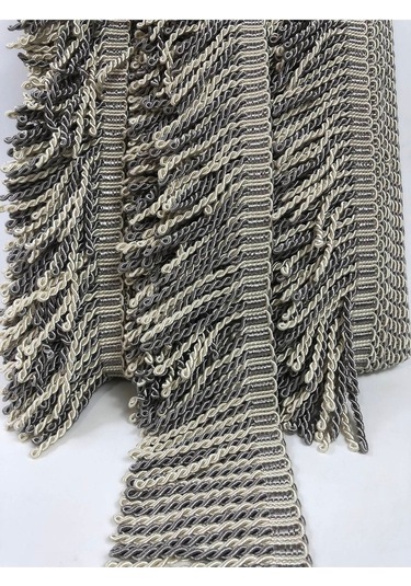 FdayAksesuar Dekoratif Şerit Aksesuar Gri Krem Renkli Bulyon Saçak Püskül FRDY9260