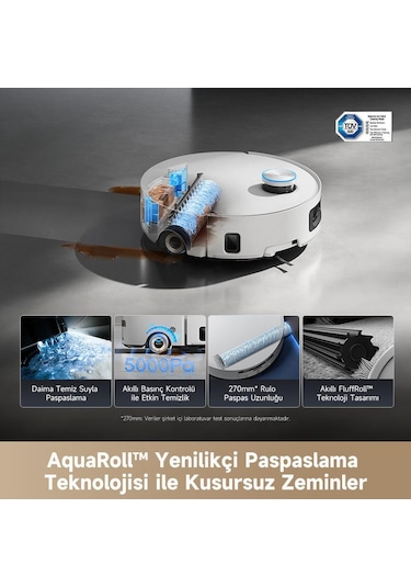 Dreame Aqua 10 Ultra Roller 30.000pa Emiş Gücü Robot Süpürge Beyaz