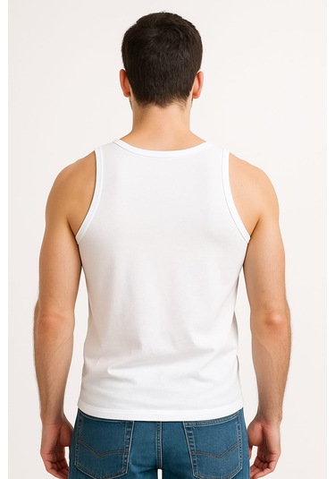 Beyaz Askılı Erkek Atlet 3 Adet %100 Pamuk Beyaz