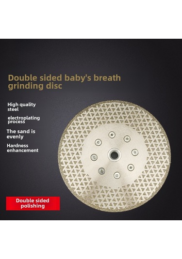 Dofolink M14 Flanlı Elektroplated Elmas Çift Yüzlü Yıldızlı Taş Kesim Diski - Mermer, Seramik Çitlere Uygun, Verimli Kesim Φ125, U Dişli