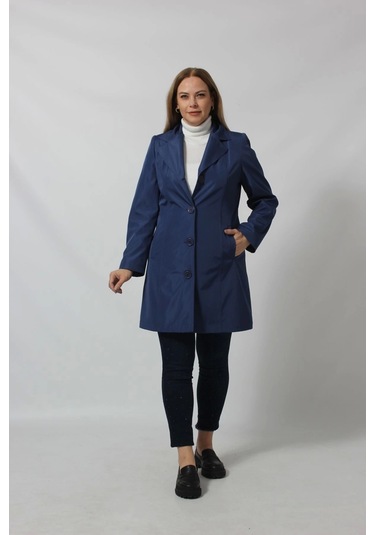 1670 Düğmeli Cep Detaylı Bondit Ceket Lacivert