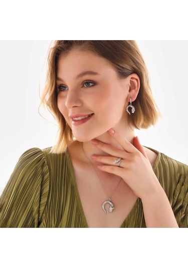 Casera's Gümüş Kaplan Figürlü Kadın Set Csr2185177 Gümüş