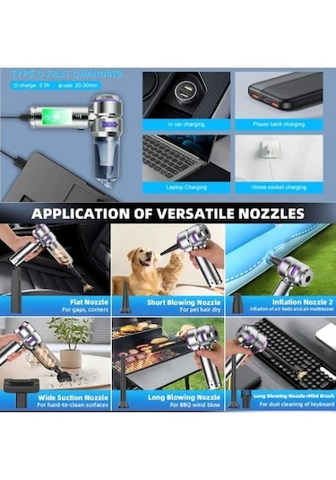 Castu Cs59 Plus Max 17000 Pa 100 Watt Şarjlı Süpürge