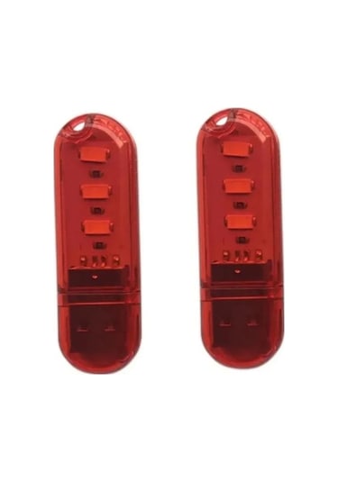 Kırmızı 2 Adet Led Mini Usb Gece Lambası Taşınabilir U-disk Lambası 3led Okuma Lambaları Mini Kitap Işıkları Gece Lambası 56853532 Kırmızı