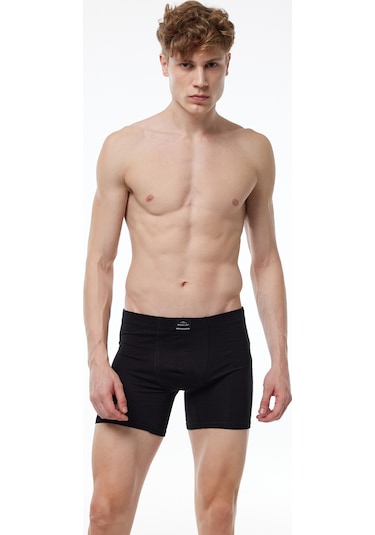 Malabadi Erkek Siyah 6 Lı Pamuk Elastan Uzun Boxer 073 Siyah