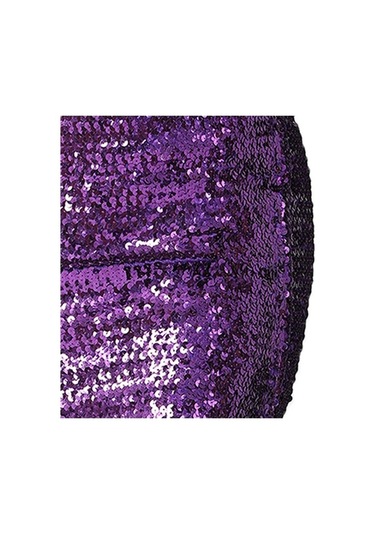 Fastbuy Suntek Moda Kadın Menekşe Renk Mini Pullu Kısa Bling Etek Kız Giyim Menekşe