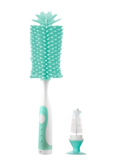 Wezone Yeşil Silikon Biberon Temizleme Fırçası Seti - Ayrılamabilir, Dik Durabilir, 360 Döner, Emici Tabanca, Nefes Borusu Ve Fincan Uçları İçin