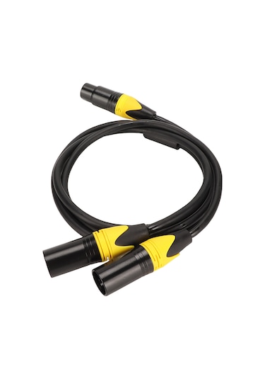 Konesam 1m Xlr Dağıtıcı Kablosu - 3pin Dişi'den Çift Erkek'e - Mikrofon Ses Adaptörü - Gürültüsüz Dengeleme
