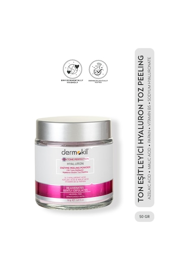 Dermokil Cilt Tonu Eşitleyici Hyaluron Enzim Toz Peeling 50 G