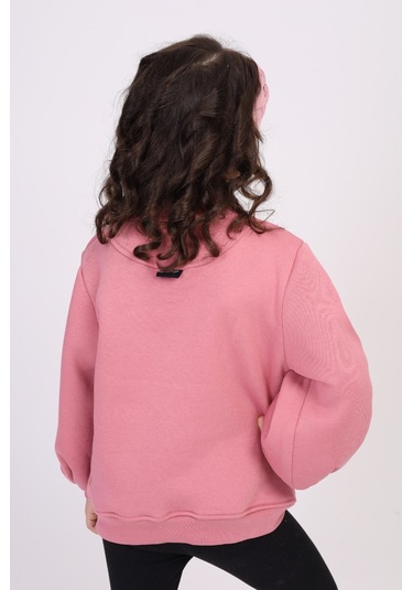 Toontoy Kız Çocuk Baskılı Sweatshirt Gülkurusu