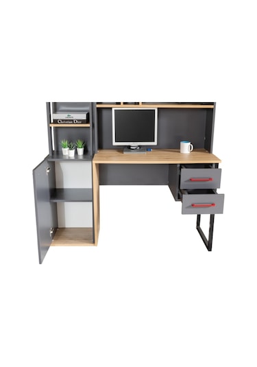 Antre Karyola Çalışma Masası Komodin Kitaplık Genç Odası Dolap Antrasit