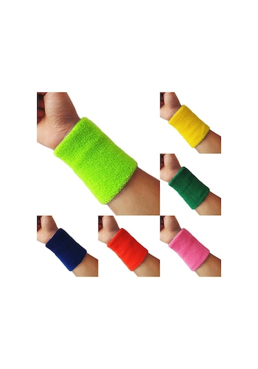 Bir Boyut-1 Adet Bilek Ter Bandı Tenis Spor Bileklik Voleybol Spor Salonu Bileklik Desteği Ter Bandı Havlu Bilezik Koruyucu Dış Mekan-gökyüzü Mavi