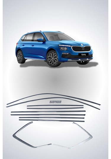 Skoda Kamiq Tam Tur Krom Cam Çıtası 10 Parça Paslanmaz Krom Cam