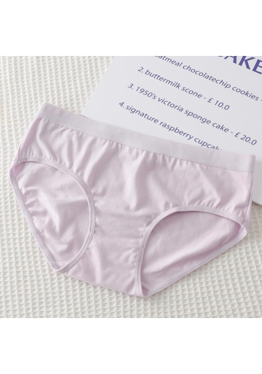 Mor Kadın Tamamı Pamuklu İç Giyim Trackless Rahat Nefes Alabilir Basit Tatlı Düz Renk Pantolon Mor