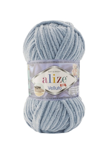 Alize Velluto El Örgü İpi 100 gr | Orta Gri 428-8697678078596
