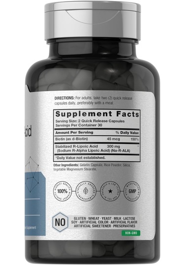Horbäach Stabilized R-lipoic Acid Biotin Optimizer Na-rala 300mg 60 Caps Aromasız
