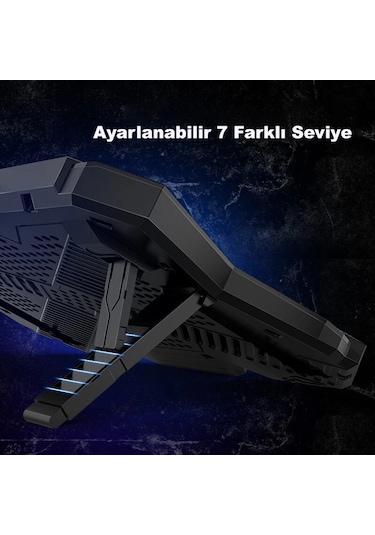 Coolcold Led K40 6 Fanlı 17 İnç Rgb Laptop Notebook Soğutucu Stand