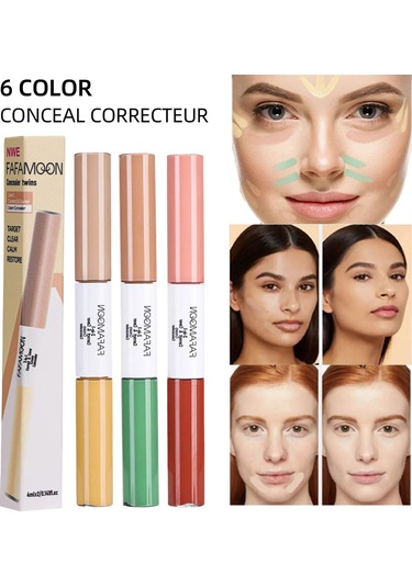 Sıvı Kapatıcı Çift Uçlu Nemlendirici Su Geçirmez Kapak Koyu Halkalar Yüz Renk 01 8ml C01