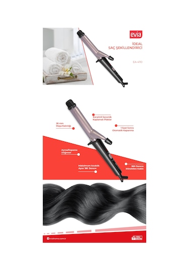 Evia İdeal Keratin Seramik Plakalı Saç Şekillendirici Maşa