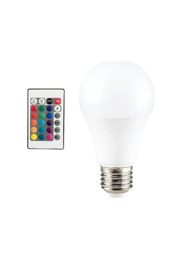 9w E27 Rgb Ve Beyaz Işık Kumandalı Ampul Renkli