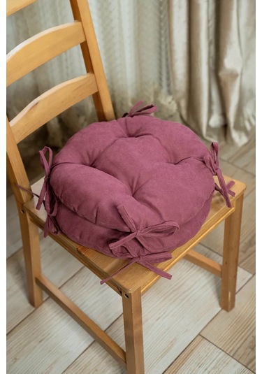 Slavica Sandalye Ve Tabure Yastığı Yuvarlak 35x35 Cm 2'li Set 185752745 Şarap Rengi