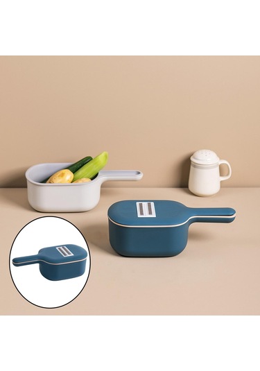 Suntek Tahliye Sepetli Çok Fonksiyonlu Sebze Kesici Mavi Mavi Diğer