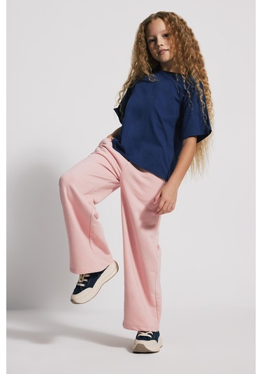 Kids Girl Geniş Paça Jogger Eşofman Altı Açık Pembe