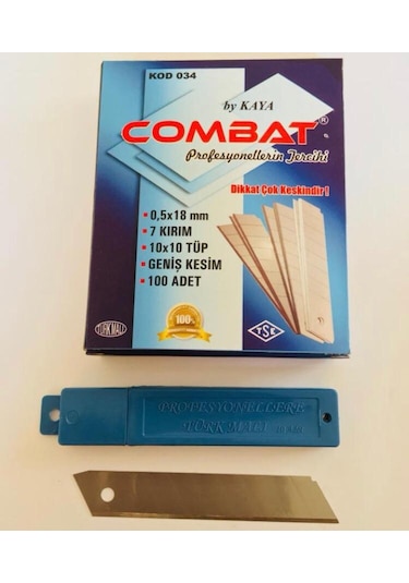 Maket Bıçağı Combat Yedek Uç 100 Adet Maket Bıçağı Ağzı 0.5 MM Kalın