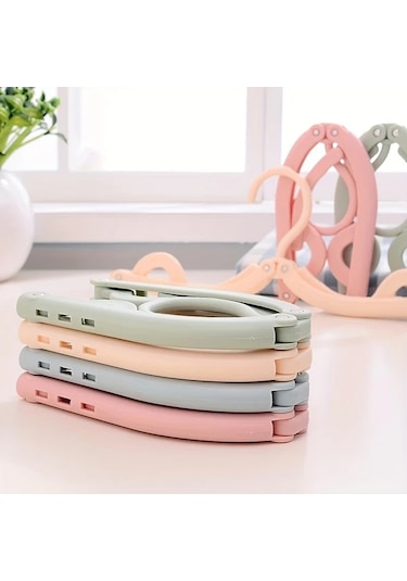 Elmpaly 10 Adet Katlanabilir Portatif Askı Dayanıklı Plastik Kaymaz Tutma Yeri Seyahat Ve Ev Kullanımı İçin Random Renk 10pcs Ahşap