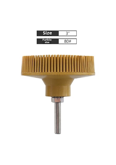 Mufunye Ruıtool 75mm Sarı 80 Elmatik Taşlama Fırçası - Türetme, Parlatma Ve Zımparalama İçin Kauçuk Zırhlı Disk Fırça