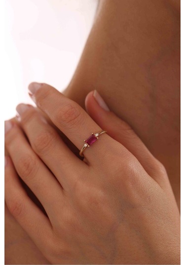 Pembe Baget Taşlı Minimal Terra Yüzük Gianfranco