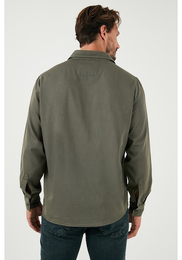 Buratti Pamuklu Çift Cepli Regular Fit Erkek Gömlek Cf25W128858 Haki