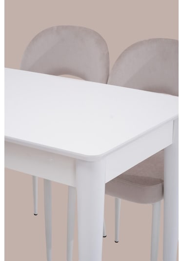 Melisa Mdf Lak Panel Açılır Mutfak Masası 60x100 beyaz