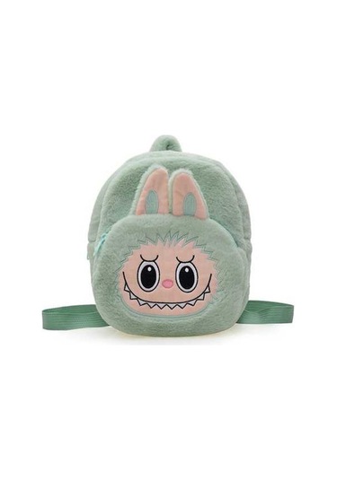 Maoyaya Çocuklar İçin Sevimli Çizgi Film Omuz Çantası - Yeşil, Peluş Karakterli Yeşil