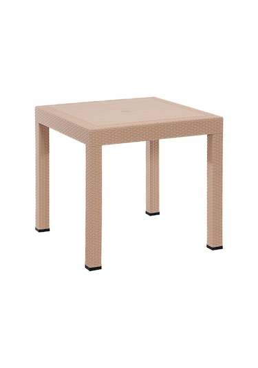 Rattan 80x80 Camsız Cappucino Masa - Bahçe&balkon&teras Cappuccino