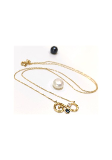 Altın Ürünler Sonsuzluk Göz Boncuklu Kolye 14 Ayar