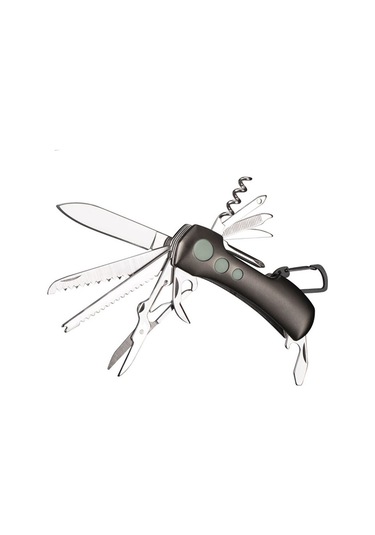 Valkyrie 14 in 1 Çok Fonksiyonlu Katlanır İsviçre Çakısı Siyah