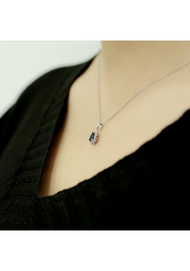 Lova Pırlantalı Damla Safir Anturaj Kolye - 2020003