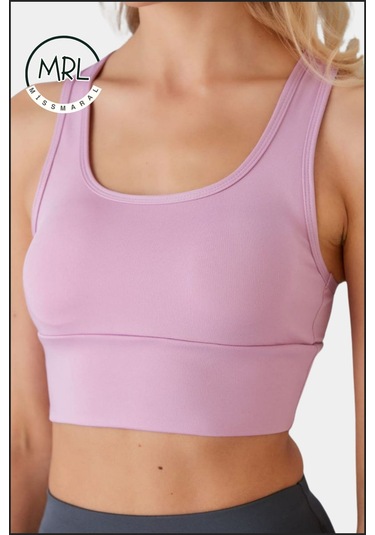 Kadın Lila Renk Sporcu Sütyeni Pedli Likralı Destekleyici Su Sporları Koşu Fitness Dans Sports Bra Lila