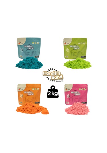 Playever Hands'n Sand Doğal Kinetik Kum 2kg - 4 Renk Çok  Renkli