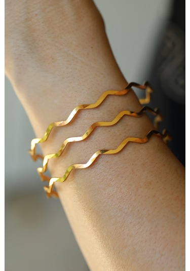 Yenigün Kuyumculuk Yatırımlık Üçlü Zikzak Ajda Altın Bilezik