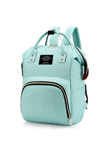 Mumya Çantası Büyük Kapasiteli Çok Fonksiyonlu Sırt Çantası Su Geçirmez Biberon Bezi Çantası Yeşil
