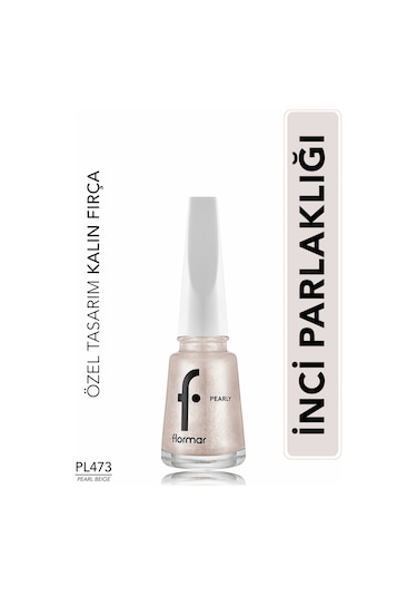 Flormar Pearly Yarı Transparan & Parlak Bitişli Sedefli Oje Pl473 Pearl Beige