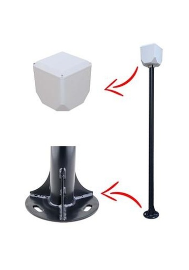 Trk 1,5 Metre +trk-154 Küp İle Birlikte Kamera Direk 7016 Düz Mat Antrasit Fırın Boyalı