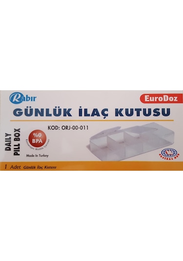 Rabır Günlük İlaç Muhafaza Saklama Kabı Kutusu (BPA İçermez)