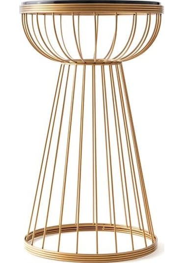 Begüsa Mantar Yan Sehpa - Antik / Siyah Antik / Siyah