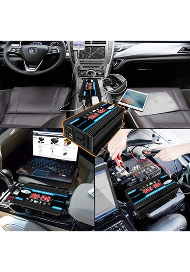 Sones Tang Iı Nesil 12v - 220v 4000w Araç Güç Çeviricisi Siyah