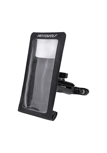 Motowolf Su Geçirmez Çantalı Dokunmatik Telefon Tutucu Ayna Bağlama